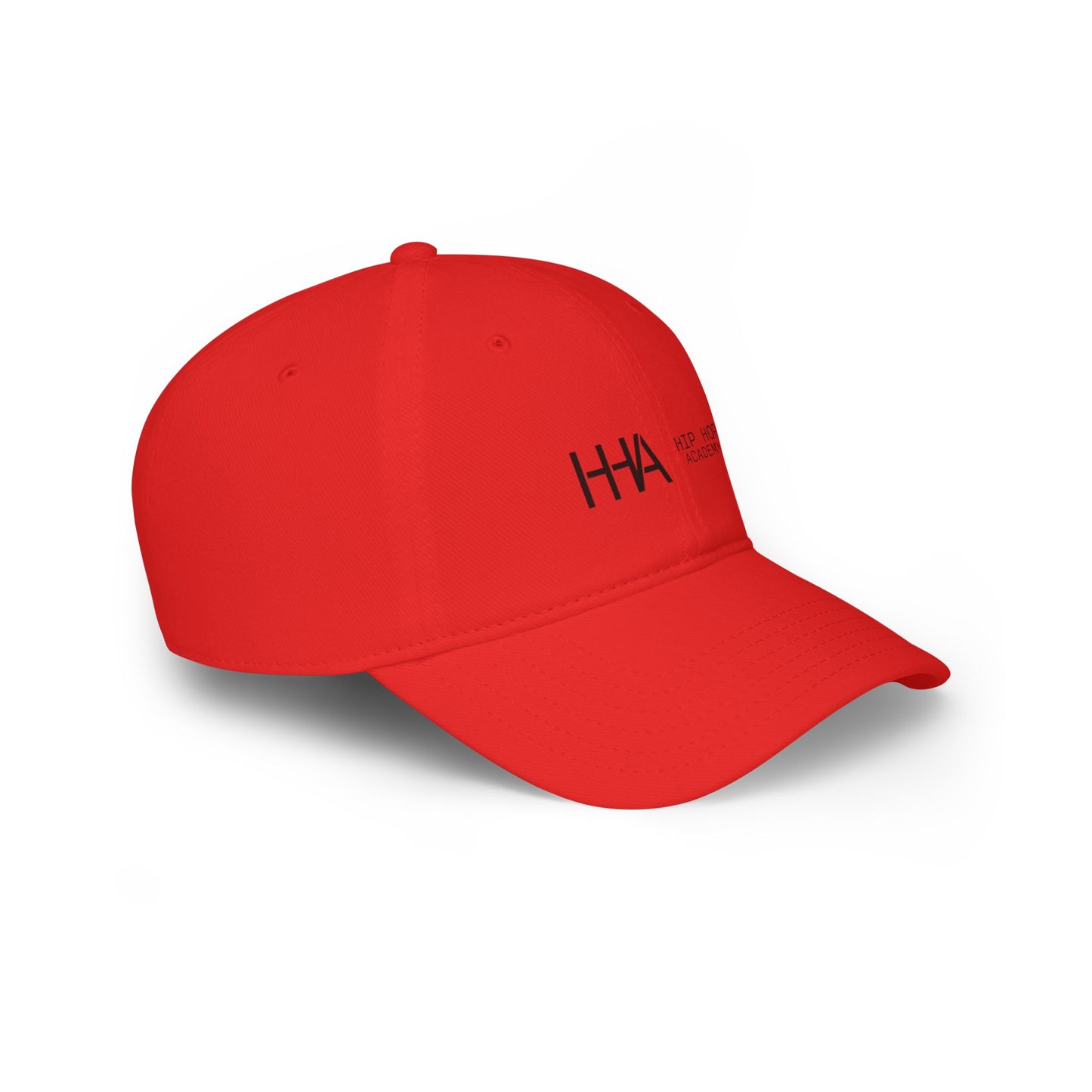 Hip Hop Academy Red Low Profile Baseball Cap - Trendy Streetwear for Music Lovers